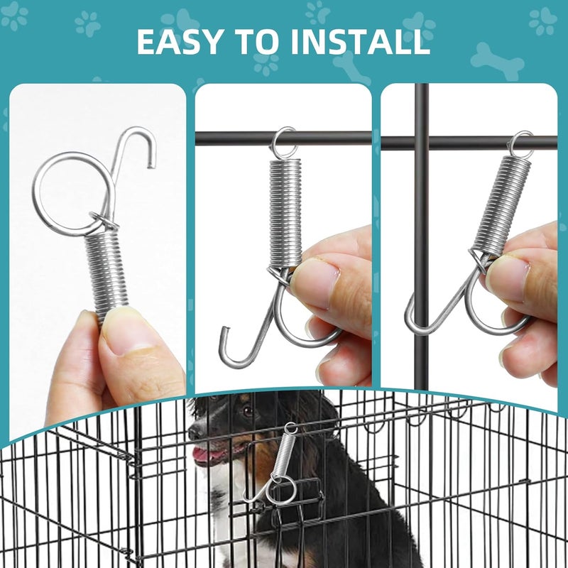 Gallipower 20Pcs Spring Door Latch,Cages Door Metal Finger Spring Latch Hook,Pet Door Latch,Cage Clips,Multi Functional Pet Cages Door Spring Latch for Fixing Pet - Image 3